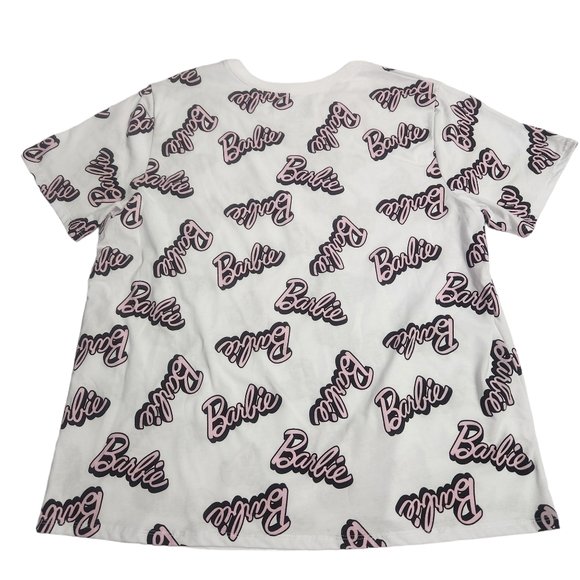 Official Barbie Hybrid Apparel Women's Crop Top Size 2X White and Pink - Picture 4 of 6
